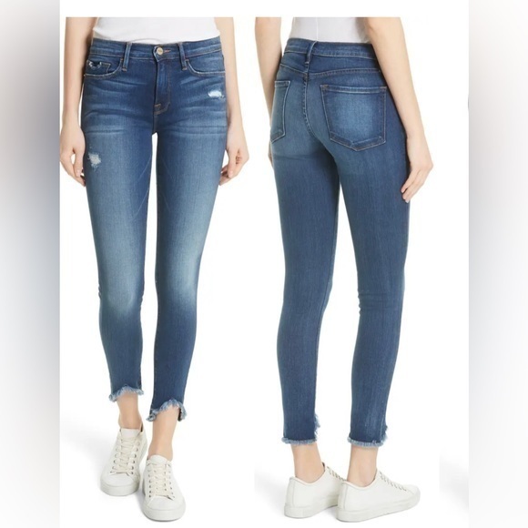 Frame Le Skinny de Jeanne Triangle Hem Jeans Size 25